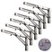 Foozet Folding Shelf Brackets 16 Inch Heavy Duty Stainless Steel Collapsible Hinges Wall Mounted Angle L Bracket for Floating Shleves DIY Foldable Work Bench Table Desk 6 Pack