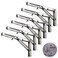 Foozet Folding Shelf Brackets 16 Inch Heavy Duty Stainless Steel Collapsible Hinges Wall Mounted Angle L Bracket for Floating Shleves DIY Foldable Work Bench Table Desk 6 Pack