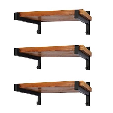 EZYDECOR 6 Pcs Heavy Duty Shelf Brackets 12 Inch Wall Mounted Industrial Metal Shelving Supports with Lip