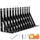 LEOPO 12Pack 7 Inch Heavy Duty Shelf Brackets Large Floating Wall Bracket for Garage Storage Shelves Black PowderCoated Finish Load Capacity 800lbs
