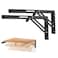 Ravinte 2 Pack 20 Inch Folding Shelf Brackets Matte Black Heavy Duty Collapsible Brackets for Tables and Benches SpaceSaving Design