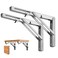 Storystore Folding Shelf Brackets 10 Inch Heavy Duty Stainless Steel Collapsible Shelf Bracket for Bench Table Space Saving DIY Bracket Max Load 550lb 2 PCS