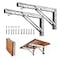 Storystore Folding Shelf Brackets 8 Inch Heavy Duty Stainless Steel Collapsible Shelf Bracket for Bench Table Space Saving DIY Bracket Max Load 550lb