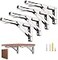LuckIn 12Inch Foldable Brackets for DIY Folding Shelves or Tables L Shelf Brackets Collapsible Heavy Duty Stainless Steel Max Load 300lbs Silver 4 Pcs