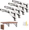 LuckIn 12Inch Foldable Brackets for DIY Folding Shelves or Tables L Shelf Brackets Collapsible Heavy Duty Stainless Steel Max Load 300lbs Silver 4 Pcs