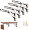 LuckIn 12Inch Foldable Brackets for DIY Folding Shelves or Tables L Shelf Brackets Collapsible Heavy Duty Stainless Steel Max Load 300lbs Silver 4 Pcs