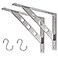 YUMORE Stainless Steel Shelf Bracket 10 Heavy Duty Solid Shelf Support Corner Brace Joint Right Angle Bracket L Bracket with 2 S Hook 2 Pack
