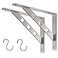 YUMORE Stainless Steel Shelf Bracket 10 Heavy Duty Solid Shelf Support Corner Brace Joint Right Angle Bracket L Bracket with 2 S Hook 2 Pack