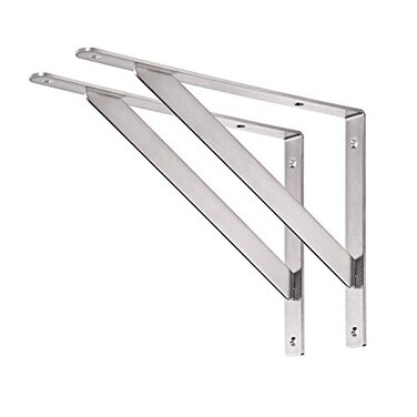 YUMORE 14 Stainless Steel Shelf Bracket Max Load 550lb Heavy Duty Solid Shelf Support Corner Brace Joint Right Angle Bracket Pack of 2