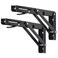 YUMORE Folding Shelf Brackets 10 Inch Heavy Duty Collapsible Shelf Bracket Black DIY L Bracket for Workbench Folding Table Hinge Max Load 330lb 2 Pack