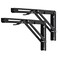 YUMORE Folding Shelf Brackets 14 Inch Heavy Duty Collapsible Shelf Bracket Black DIY L Bracket for Workbench Folding Table Hinge Max Load 330lb 2 Pack