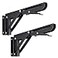 Sumnacon Sturdy Folding Shelf Brackets Heavy Duty Black Metal Triangle Table Bench Folding Shelf Bracket 8 Inch 2 Pcs Folding Shelf Hinge Wall Mounted Max Load 99lb