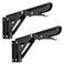 Sumnacon Sturdy Folding Shelf Brackets Heavy Duty Black Metal Triangle Table Bench Folding Shelf Bracket 8 Inch 2 Pcs Folding Shelf Hinge Wall Mounted Max Load 99lb
