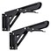 Sumnacon Sturdy Folding Shelf Brackets Heavy Duty Black Metal Triangle Table Bench Folding Shelf Bracket 8 Inch 2 Pcs Folding Shelf Hinge Wall Mounted Max Load 99lb