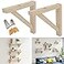 OVOV 2 Pack Wall Mount Wood Shelf Bracket Triangle Wooden Shelf Brackets for Plank Sconce Plug in Pendant Lamp Decorative DIY Wooden Bracket Include Mounting Screws 10 Inch