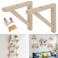 OVOV 2 Pack Wall Mount Wood Shelf Bracket Triangle Wooden Shelf Brackets for Plank Sconce Plug in Pendant Lamp Decorative DIY Wooden Bracket Include Mounting Screws 10 Inch