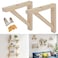 OVOV 2 Pack Wall Mount Wood Shelf Bracket Triangle Wooden Shelf Brackets for Plank Sconce Plug in Pendant Lamp Decorative DIY Wooden Bracket Include Mounting Screws 10 Inch