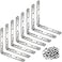 Eitonbu 8 Pcs Stainless Steel L Bracket 5 x 5 inch Heavy Duty Solid Shelf Support Corner Brace Metal Joint Right Angle Brace for Wood Shelves Silver Corner Mount