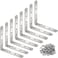 Eitonbu 8 Pcs Stainless Steel L Bracket 5 x 5 inch Heavy Duty Solid Shelf Support Corner Brace Metal Joint Right Angle Brace for Wood Shelves Silver Corner Mount