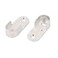 uxcell Oval Wardrobe Hanging Rail Rod End Bracket Support Silver Tone 2pcs