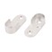 uxcell Oval Wardrobe Hanging Rail Rod End Bracket Support Silver Tone 2pcs