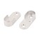 uxcell Oval Wardrobe Hanging Rail Rod End Bracket Support Silver Tone 2pcs
