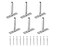Seimneire 6pcs 3 Inch Floating Shelf Bracket Heavy Duty Hidden Shelf Brackets Brushed Nickel Invisible Shelf Supports with Screws and Wall Plugs Solid Cold Rolled Steel