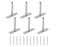 Seimneire 6pcs 3 Inch Floating Shelf Bracket Heavy Duty Hidden Shelf Brackets Brushed Nickel Invisible Shelf Supports with Screws and Wall Plugs Solid Cold Rolled Steel