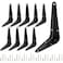 Uenhoy 10 Pack Black Shelf Brackets 4 x 3 inch Metal Floating Shelf Brackets Heavy Duty Wall Mount L Brackets Corner Braces for Wood Boards