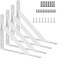 Kersally 8 Inch Shelf Brackets 4 Pack Heavy Duty L White Shelf Brackets 90 Degree Triangle Metal Supports for DIY Floating Shelf with Screws