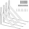 Kersally 8 Inch Shelf Brackets 4 Pack Heavy Duty L White Shelf Brackets 90 Degree Triangle Metal Supports for DIY Floating Shelf with Screws