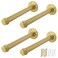 OVOV Gold Industrial Pipe Shelf Brackets Heavy Duty Pipe Floating Shelf Bracket Rustic Wall Mounted Shelving Support for Wood Board 14 Inch 4 Pack
