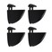 Qikuver Adjustable Glass Shelf Bracke Adjustable WoodGlass Shelf Bracket Wall Mount Polished Chrome 4 Pack for 223 mm Thickness Shelf B Black