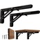 LEOPO 14 inch Folding Shelf Brackets Heavy Duty Wall Mounted Shelf Bracket 2 Pack Black