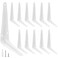 Suiwotin 12pcs 4 Inch Shelf Brackets Heavy Duty L Bracket Shelf Corner Brace Right Angle Bracket 3x4 Inch Floating Shelf Wall Mount Bracket White