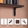 HARSKIYER 6pcs Black Metal Shelf Support Angle L Brackets 4 x 4 Inch Wall Mounted Floating Shelf Brackets Heavy Duty L Shape Corner Brace Shelf Support for Shelves with Mounting Accessories
