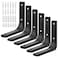 HARSKIYER 6pcs Black Metal Shelf Support Angle L Brackets 4 x 4 Inch Wall Mounted Floating Shelf Brackets Heavy Duty L Shape Corner Brace Shelf Support for Shelves with Mounting Accessories