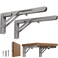 LEOPO 14 inch Folding Shelf Brackets2 Pack Foldable Heavy Duty Triangle Collapsible Wall Mounted Brackets for Fold Down Table Space Saving for Bench Table with Screws Stainless Steel
