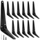 Suiwotin 12pcs 6 Inch Shelf Brackets Heavy Duty L Bracket Shelf Corner Brace Right Angle Bracket 5x6 Inch Floating Shelf Wall Mount Bracket Black