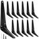 Suiwotin 12pcs 6 Inch Shelf Brackets Heavy Duty L Bracket Shelf Corner Brace Right Angle Bracket 5x6 Inch Floating Shelf Wall Mount Bracket Black