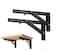 MIKMAYTOO Black Folding Shelf Brackets Max Load 220 lb Heavy Duty DIY Wall Mounted Shelf Bracket Space Saving for Table Work Bench 6 INCH2PCS