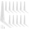 Suiwotin 12pcs 6 Inch Shelf Brackets Heavy Duty L Bracket Shelf Corner Brace Right Angle Bracket 5x6 Inch Floating Shelf Wall Mount Bracket White