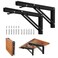 Storystore Folding Shelf Brackets 8 Inch Heavy Duty Metal Collapsible Shelf Bracket for Bench Table Shelf Hinge Wall Mounted Space Saving DIY Bracket Max Load 150 lb 2 PCS Black