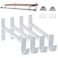 AddGrace Closet Rod Bracket Heavy Duty Shelf Brackets 10 Inch White Wall Mounted Closet Rod Support with Pole Holder Industrial Iron Shelving Supports with Hook 4 Pack