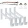 AddGrace Closet Rod Bracket Heavy Duty Shelf Brackets 10 Inch White Wall Mounted Closet Rod Support with Pole Holder Industrial Iron Shelving Supports with Hook 4 Pack