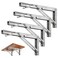 Storystore Folding Shelf Brackets 8 Inch Heavy Duty Stainless Steel Collapsible Shelf Bracket for Bench Table Space Saving DIY Bracket Max Load 550lb 4 PCS
