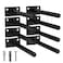 LEOPO 8Pack 6 inch Floating Shelf Brackets Hidden Shelf Bracket for Wood Concealed Blind Shelving SupportInvisible Black Coated Brackets for DIY DecorativeFit for Kitchen BathroomStudy Room