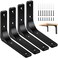 AISINYI 4 PCS Iron Wall Shelf Bracket 6 x 5 Inch Heavy Duty Shelf Support Bracket Decorative Joint Angle Bracket Matte Black