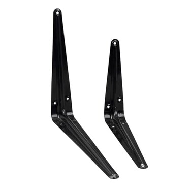 SLKEYS 24 Pack Shelf Brackets 10 x 8 Inch Heavy Duty Black Metal Floating Shelf Brackets Wall Mount LShaped Corner Braces for Wood Boards