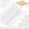 qiwuhai 8 Pcs Heavy Duty Floating Metal Shelf Brackets L Shaped Wall Mount Shelves Support Angle Brackets 37 x 6 inch White